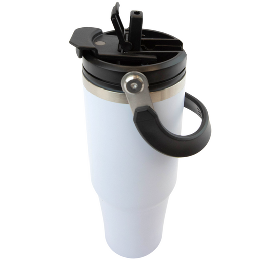 30oz Sublimation White Double Way Lid Tumbler