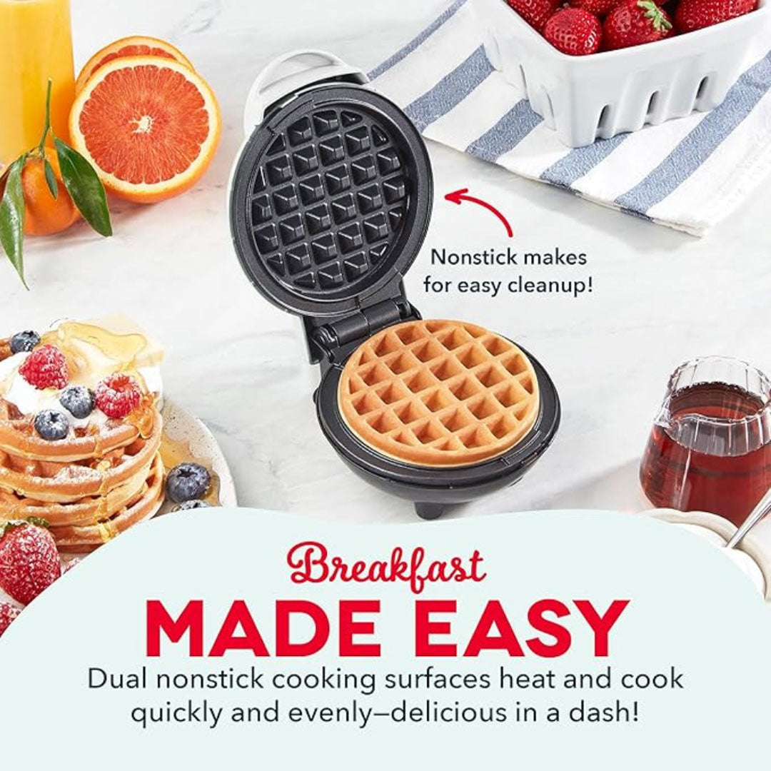Weight Watchers by Dash Mini Waffle Maker 4 Inch New White Recipes Included