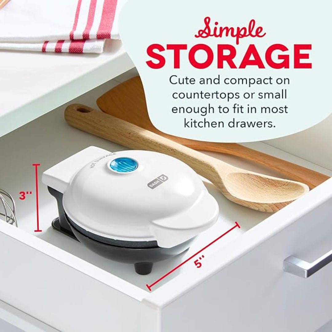 Weight Watchers by Dash Mini Waffle Maker 4 Inch New White Recipes Included