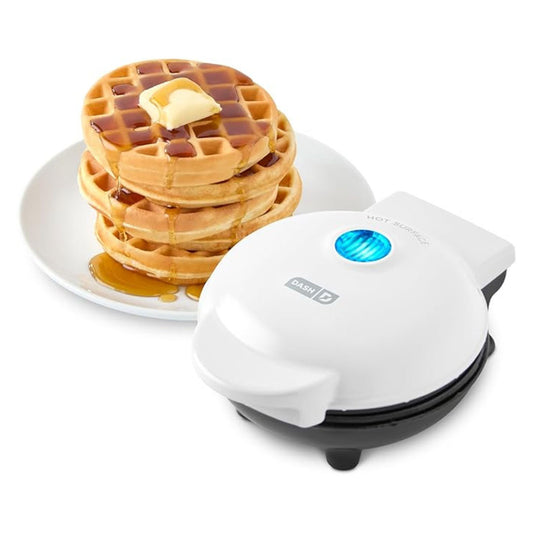 Weight Watchers by Dash Mini Waffle Maker 4 Inch New White Recipes Included