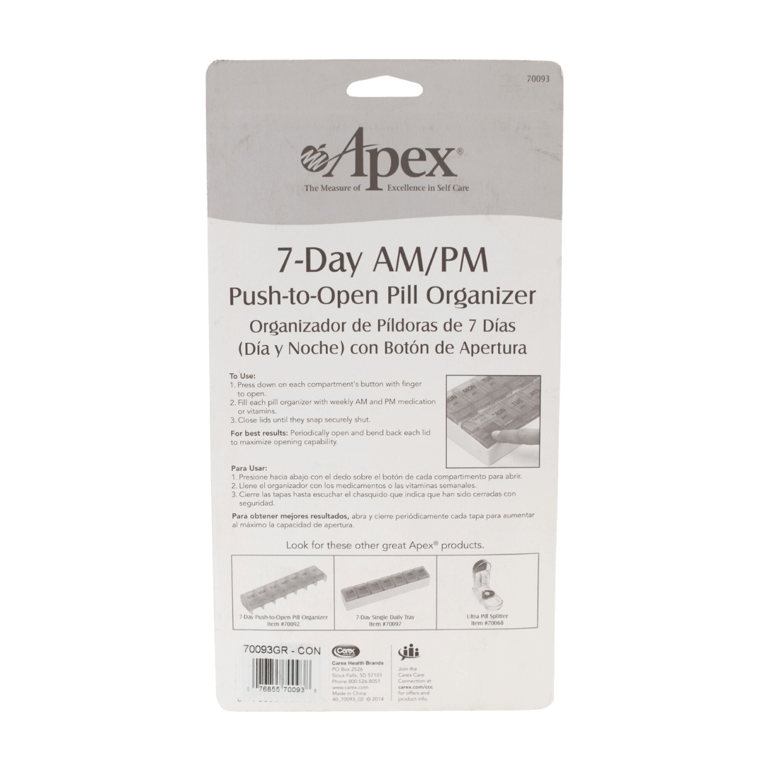 Apex 7-Day AM and PM Pill Organizer