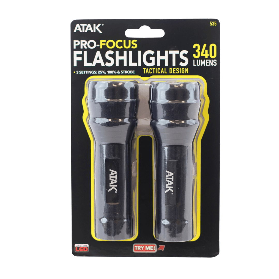 ATAK ProFocus Flashlights 340 Lumens, 2 Count