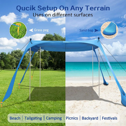Beach Canopy Tent, Easy to Set Up, Provides 120 Sq. Ft Shade (ONLINE ONLY)