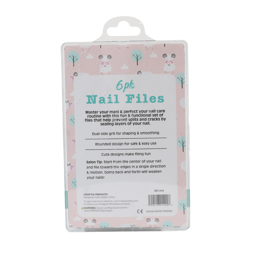 Bella Beauty Nail File, Dual Sided Grits, 6 Count