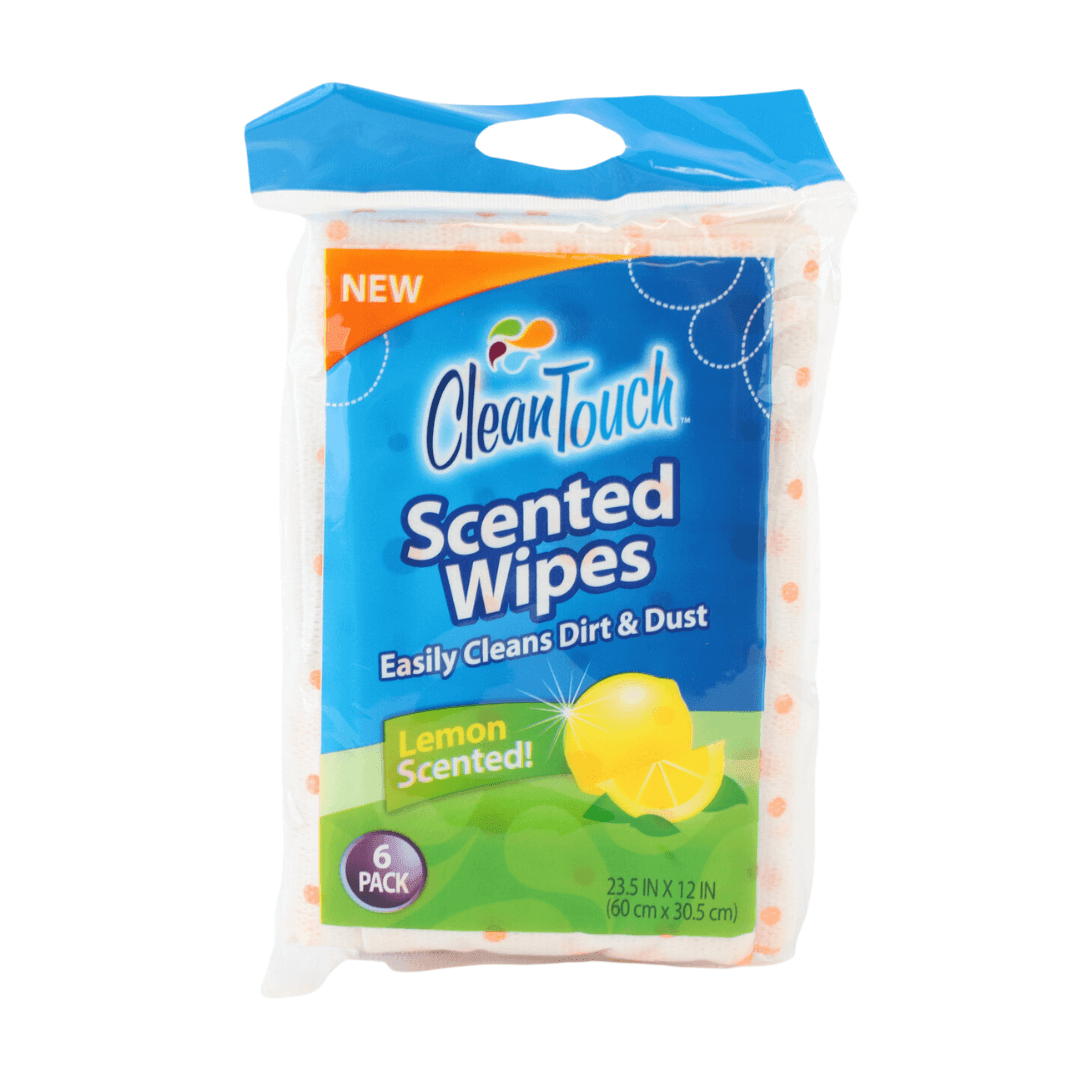Clean Touch Lemon Scented Cleaning Wipes 6 Count