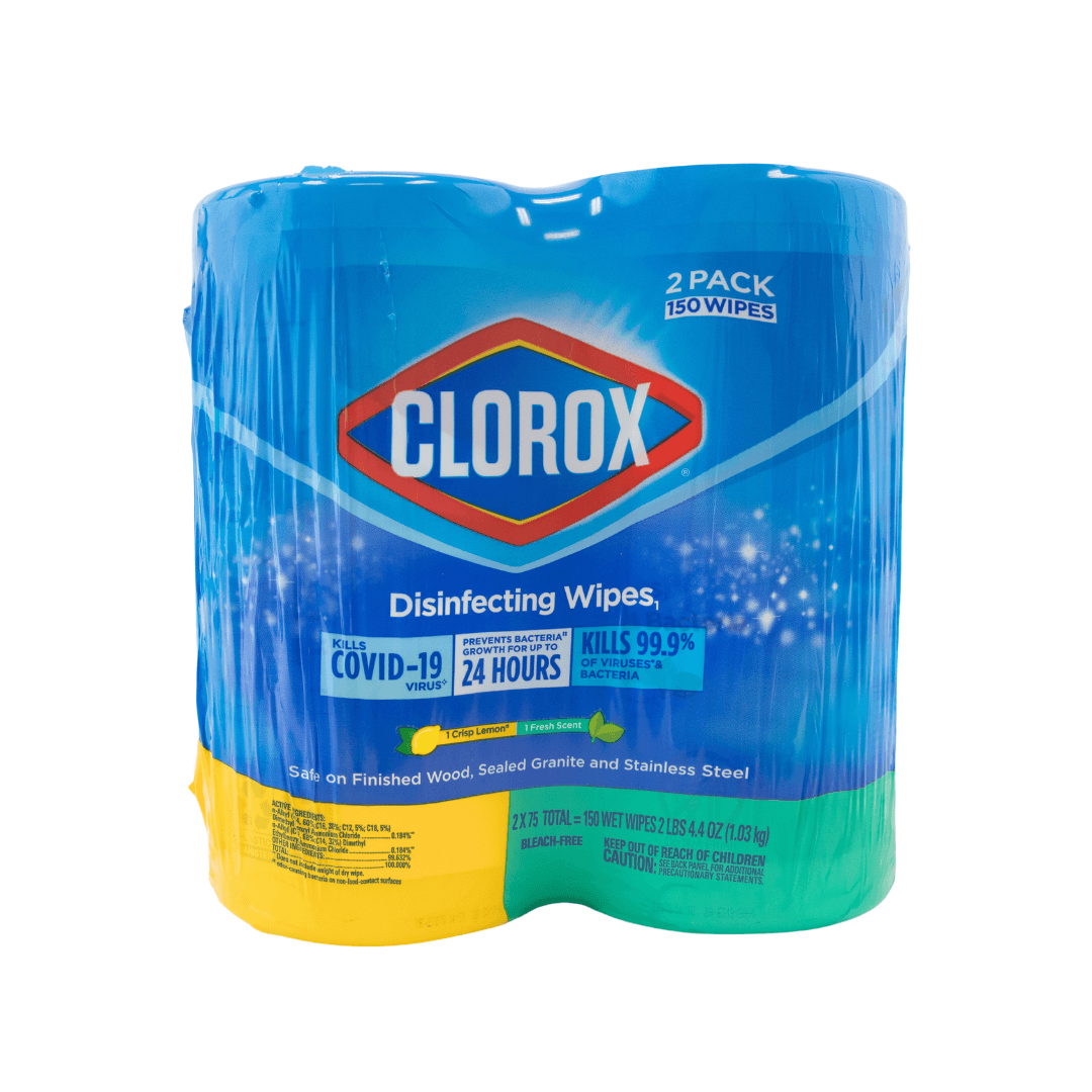 Clorox Disinfecting Wipes 2 Pack, Fresh Scent And Lemon Crisp, 75 Count