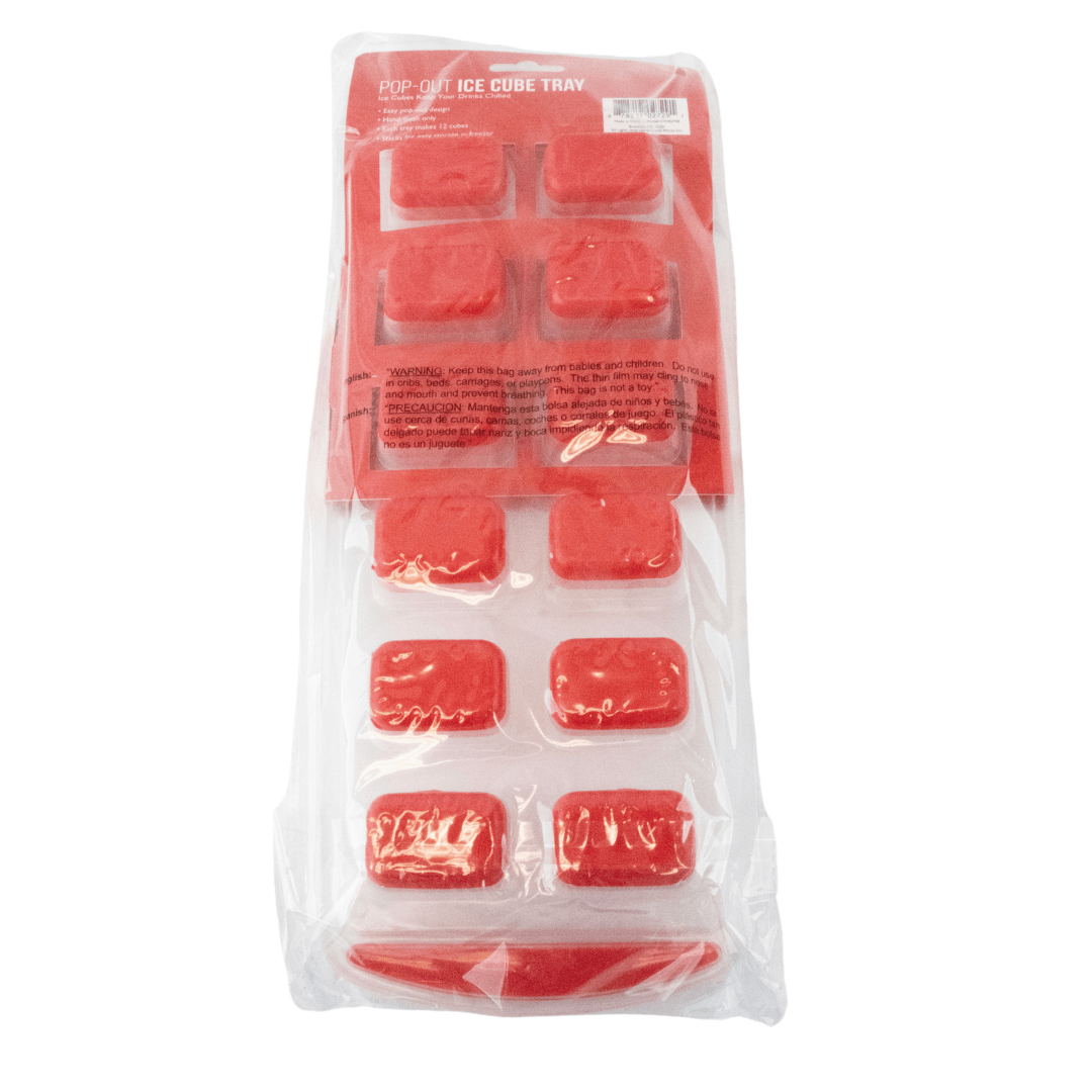 Cook Works 2 Pack Large Red Rectangular Ice Cube Trays