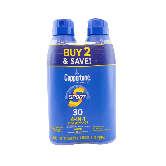 Coppertone Sport SPF 30 Water Resistant Sunscreen 2 Count-BEST BY 06/30/24