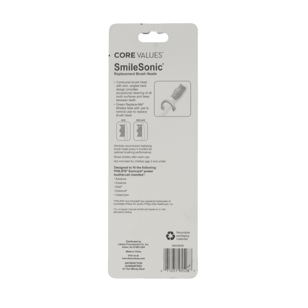 Core Values Smilesonic Philips Sonicare Replacement Heads - 2-Pack