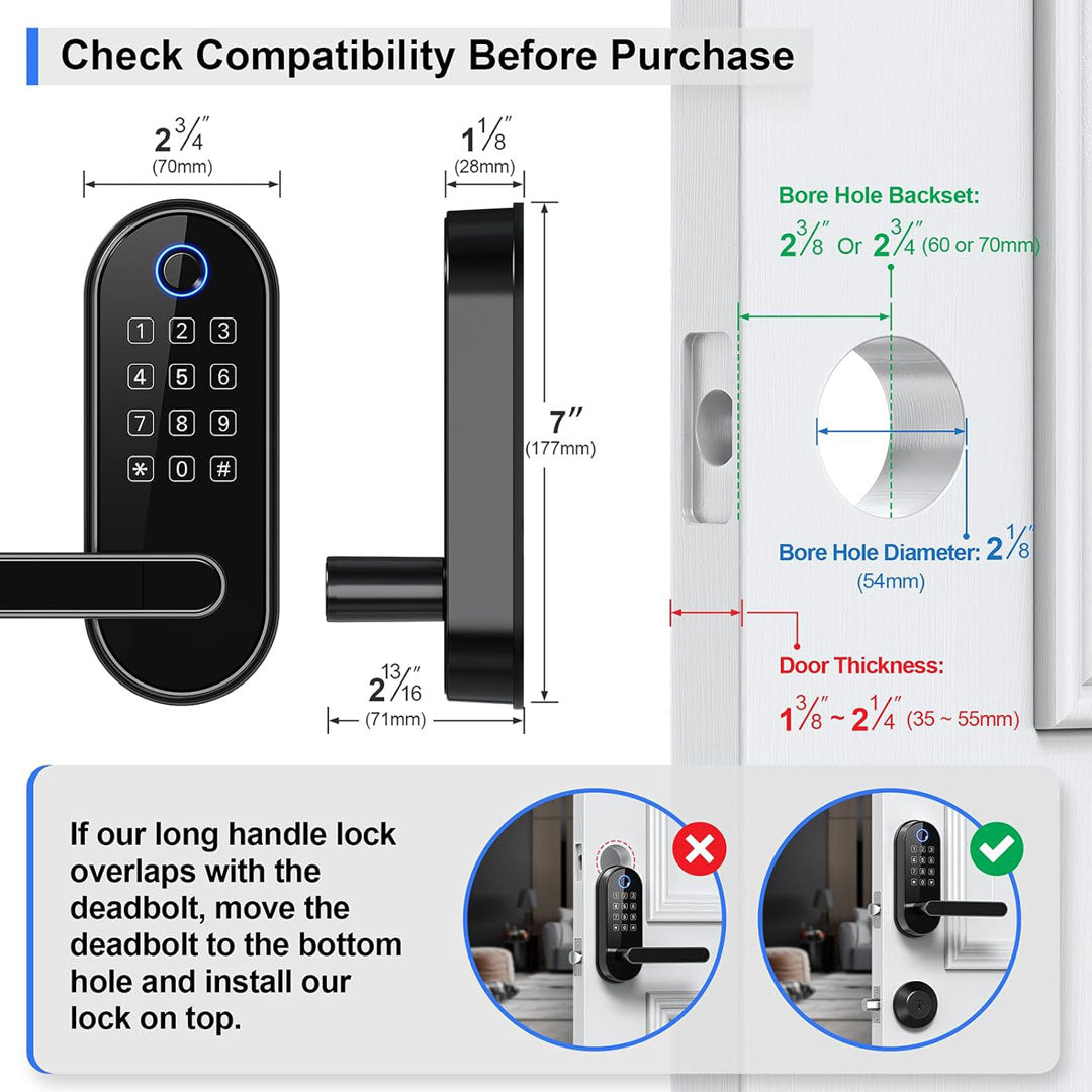 Sifely Touchscreen, Keyless Door Lock (ONLINE ONLY)