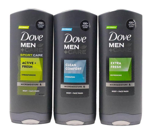 Dove Men Care Assorted Body and Face Wash Shower Gel, 400mL (13.5 oz)