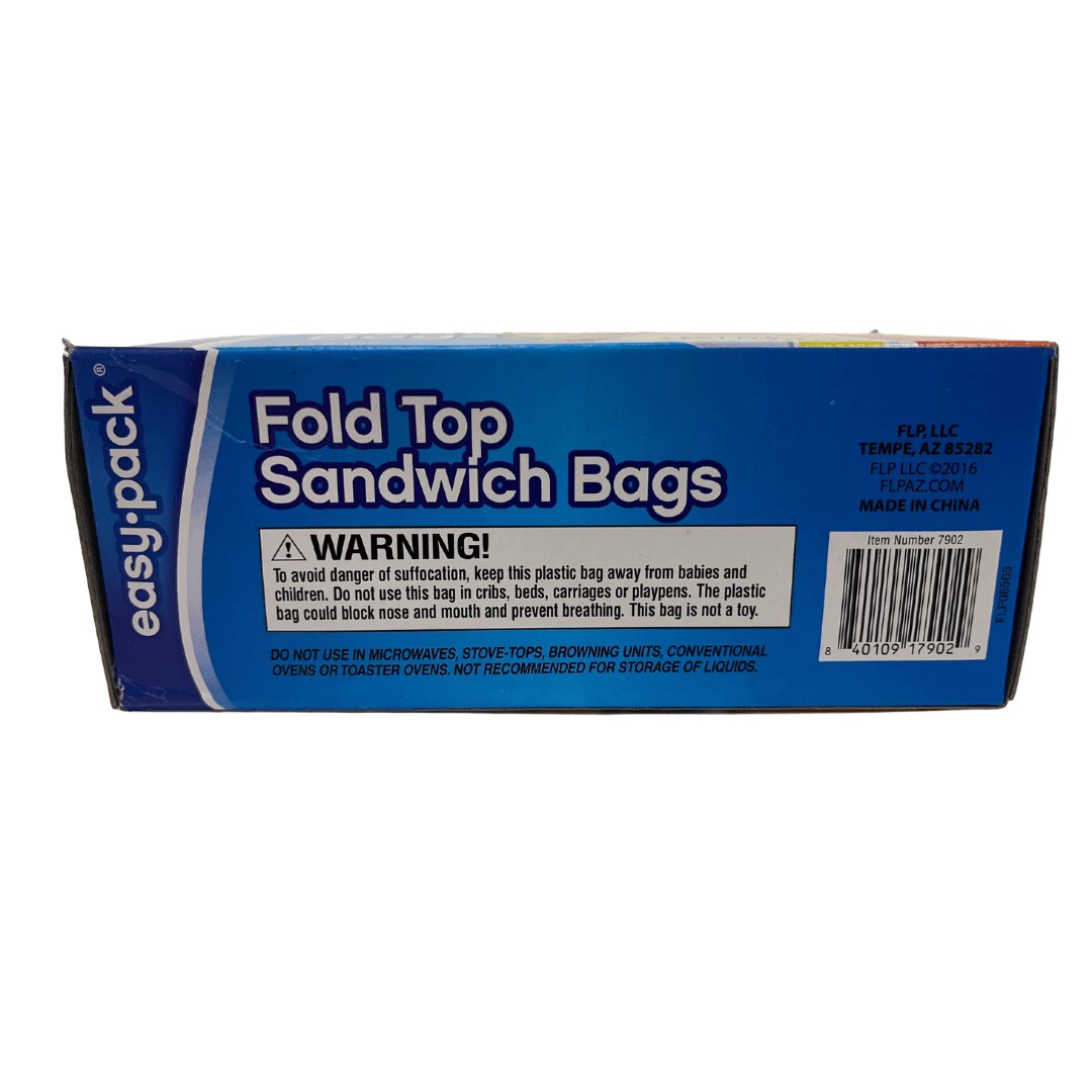 Easy Pack Fold Top Sandwich Bags 252 Count