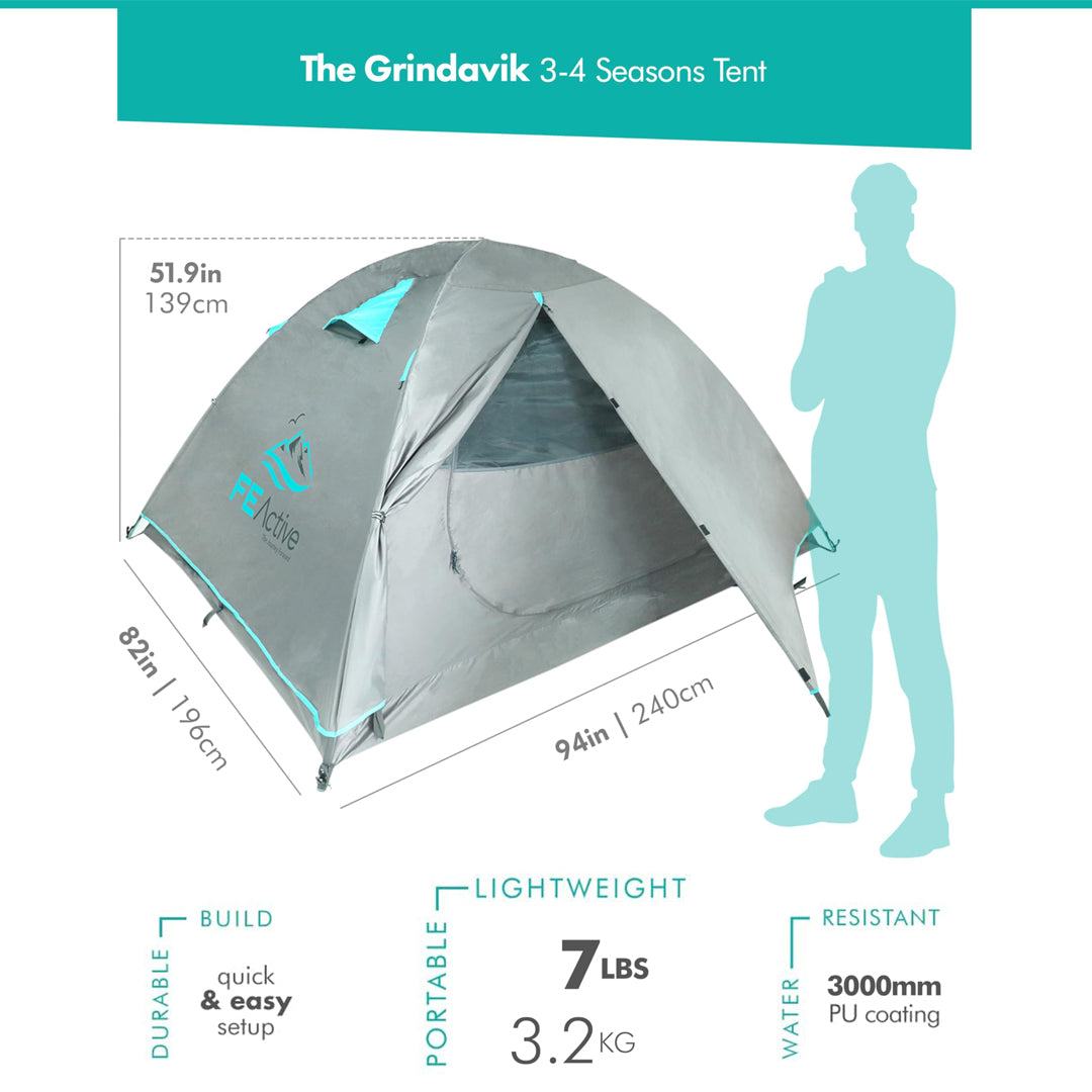 FEActive Grindavik 4 Person 3 to 4 Season Tent