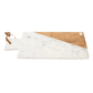 Foreside Rectangle White Marble and Wood Cutting Board 19" x 9"
