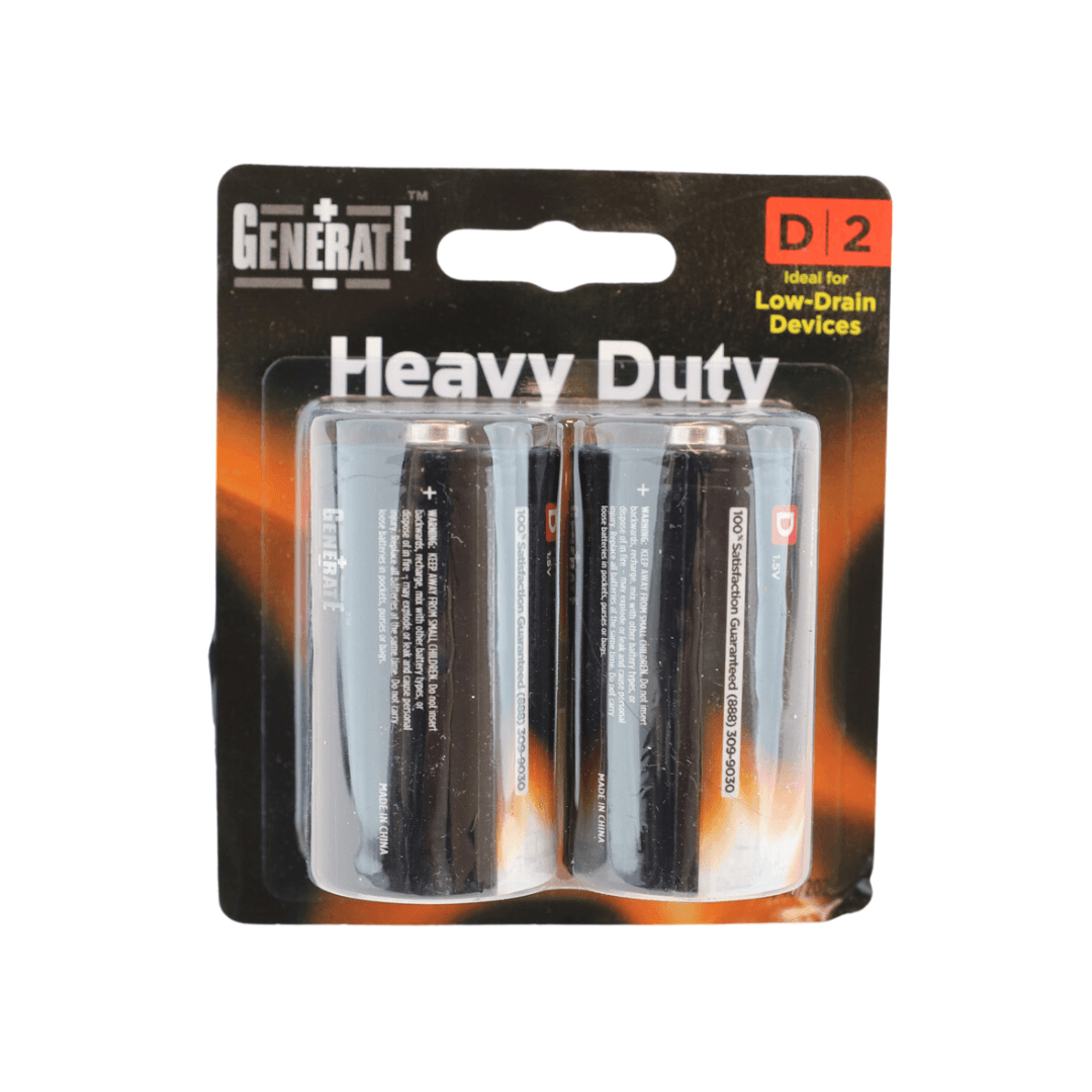 Generate Heavy Duty Batteries 2pk Size D
