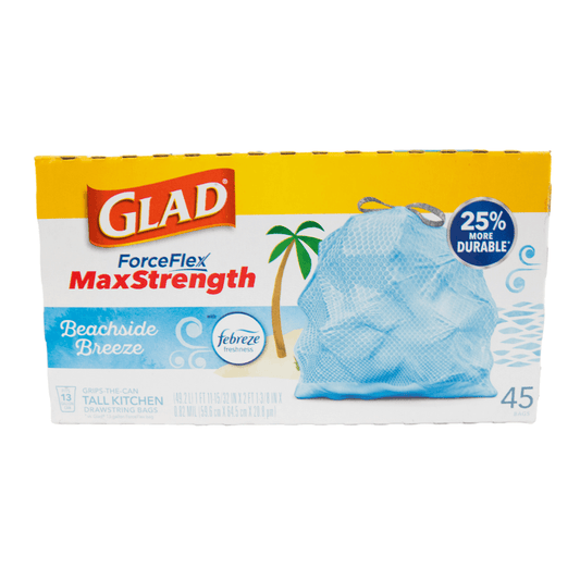 Glad Beachside Breeze Tall Kitchen 13gal Trash Bags 45 Count