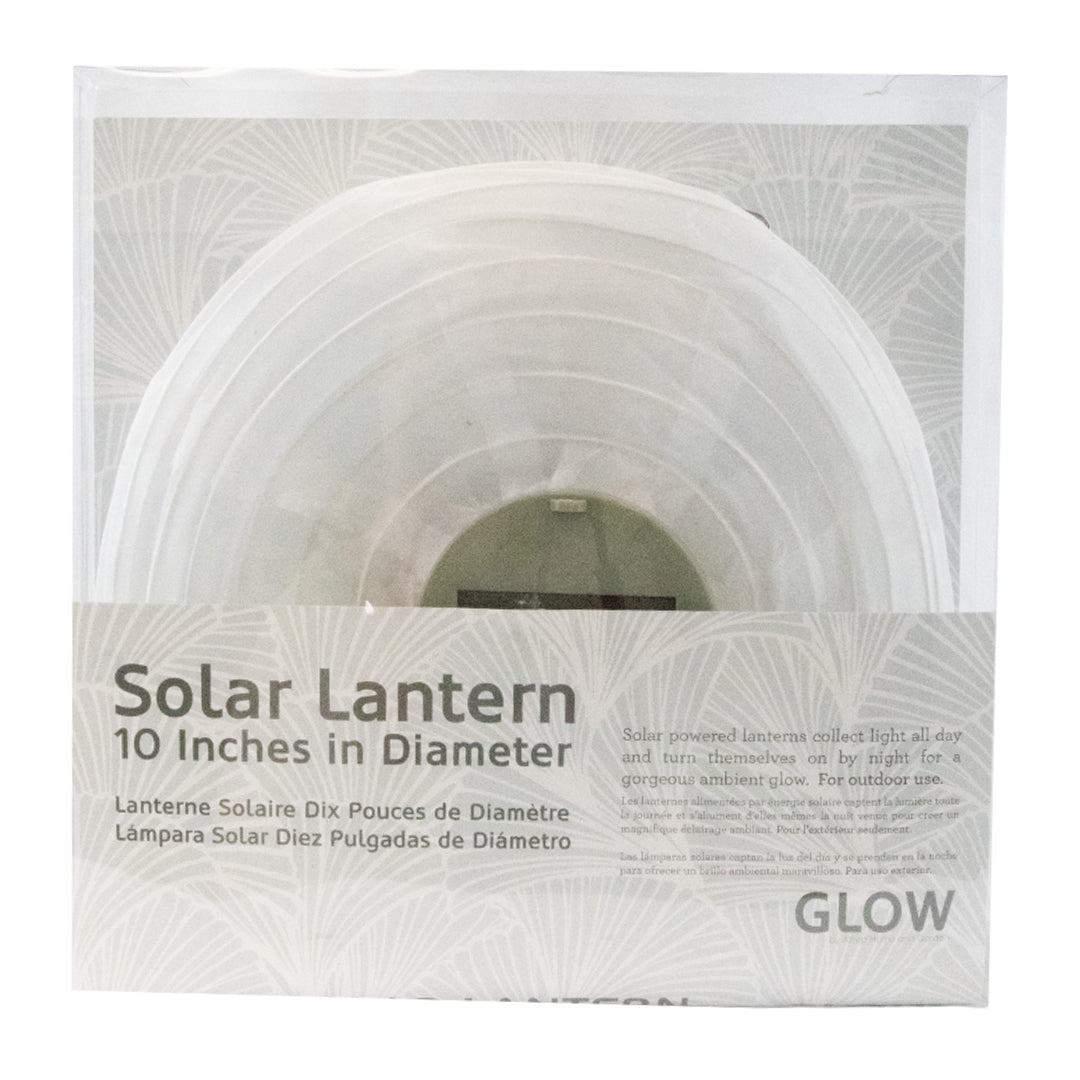 Glow Indoor Outdoor Solar Powered Lantern Large 10in. White