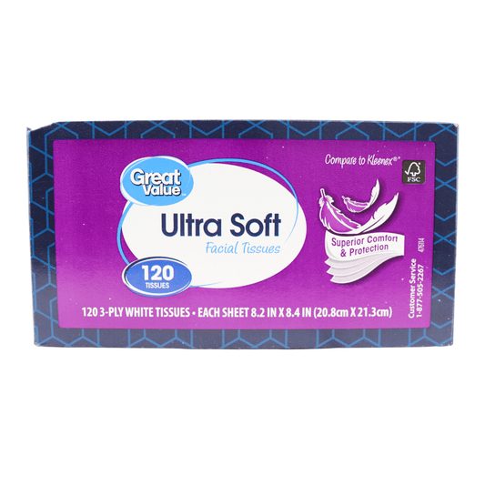 Great Value Ultra Soft Tissue Compare to Kleenex 120 Count