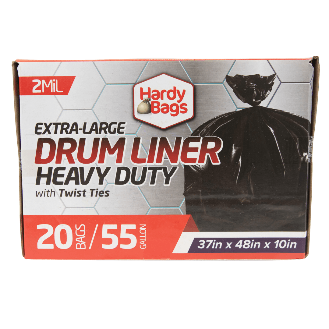 Hardy Bags Heavy Duty Extra Large Drum Liner 55Gal, 20 Count