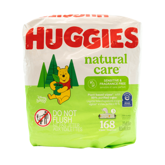 Huggies Natural Care Wipes 3 Pack, 168 Count