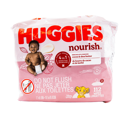 Huggies Nourish Baby Wipes Enriched with Cocoa & Shea Butter 112 Count