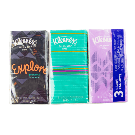 Kleenex 3 Pack On The Go Facial Tissue Packs