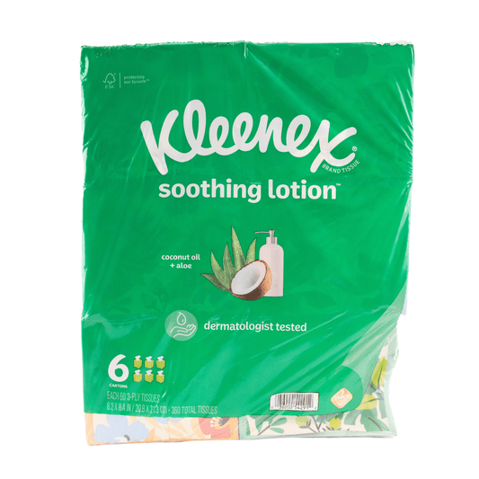 Kleenex Soothing Lotion Facial Tissues 6 Count**PACKAGING CONTAINS SHELF WARE**