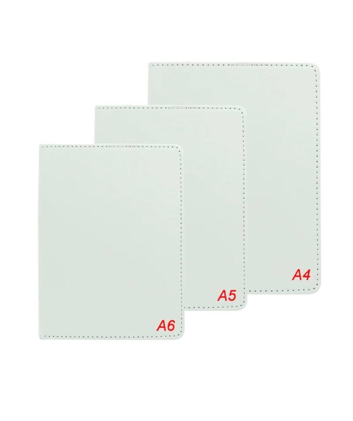 A5 Leather PU Sublimation Journal - 100 Pages, 8''x6'' White