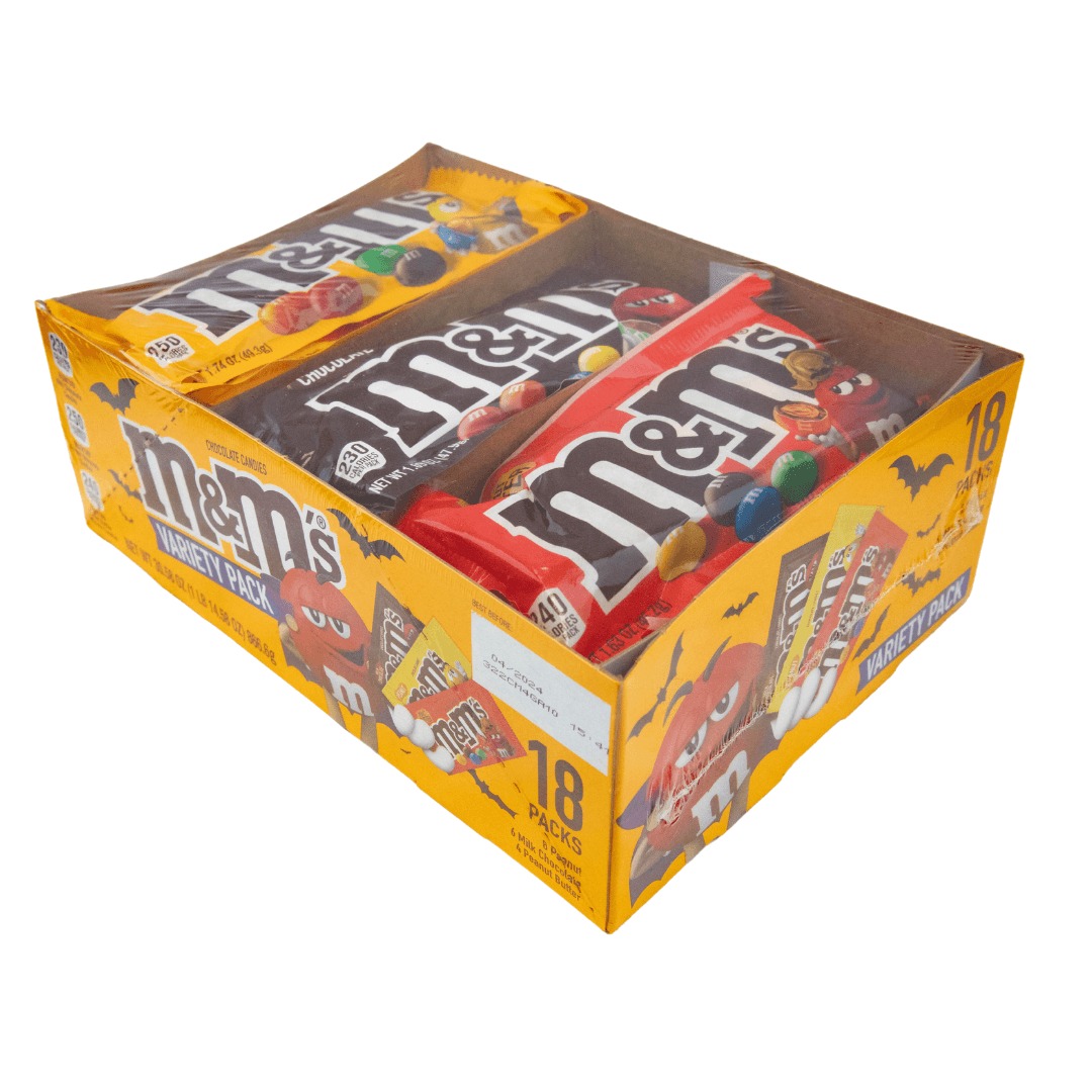 M&M's Variety Pack Chocolate Candy 18 Count-BEST BY 04/30/24