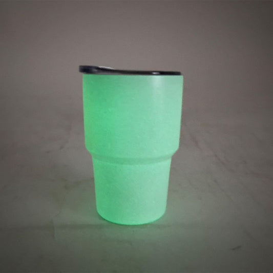 Mini Tumbler White Glow In The Dark Green or Purple Shot Glass 3oz