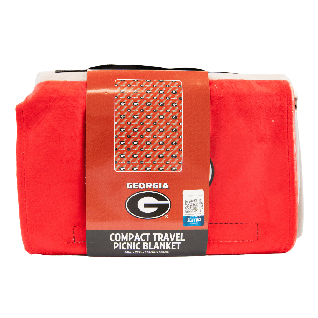 NCAA GA Bulldogs Licensed Compact Travel Picnic Blanket 60" x 72"