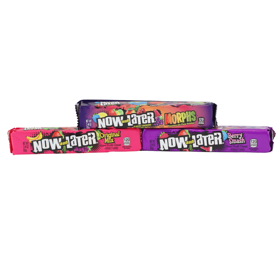 Now And Later Chewy Fruit Flavor Variety 2.44oz-BEST BY IN DESCRIPTION