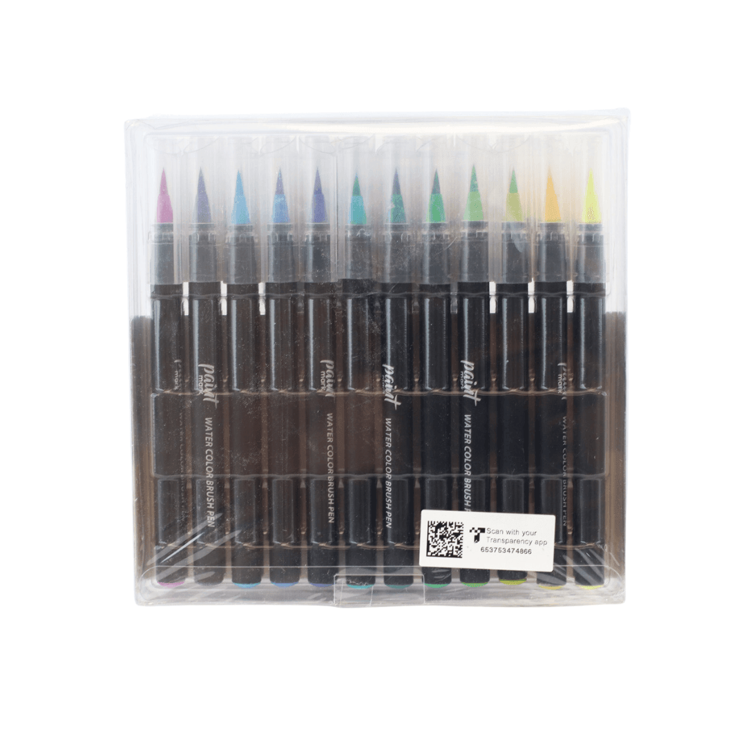 Paint Mark Washable Water Color Brush Pen Set 24 Count
