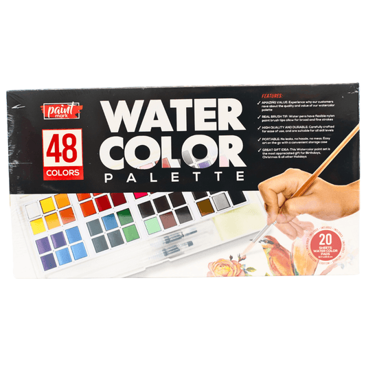 Paint Mark Water Color Palette Brushes and Paint Included, 48 Colors