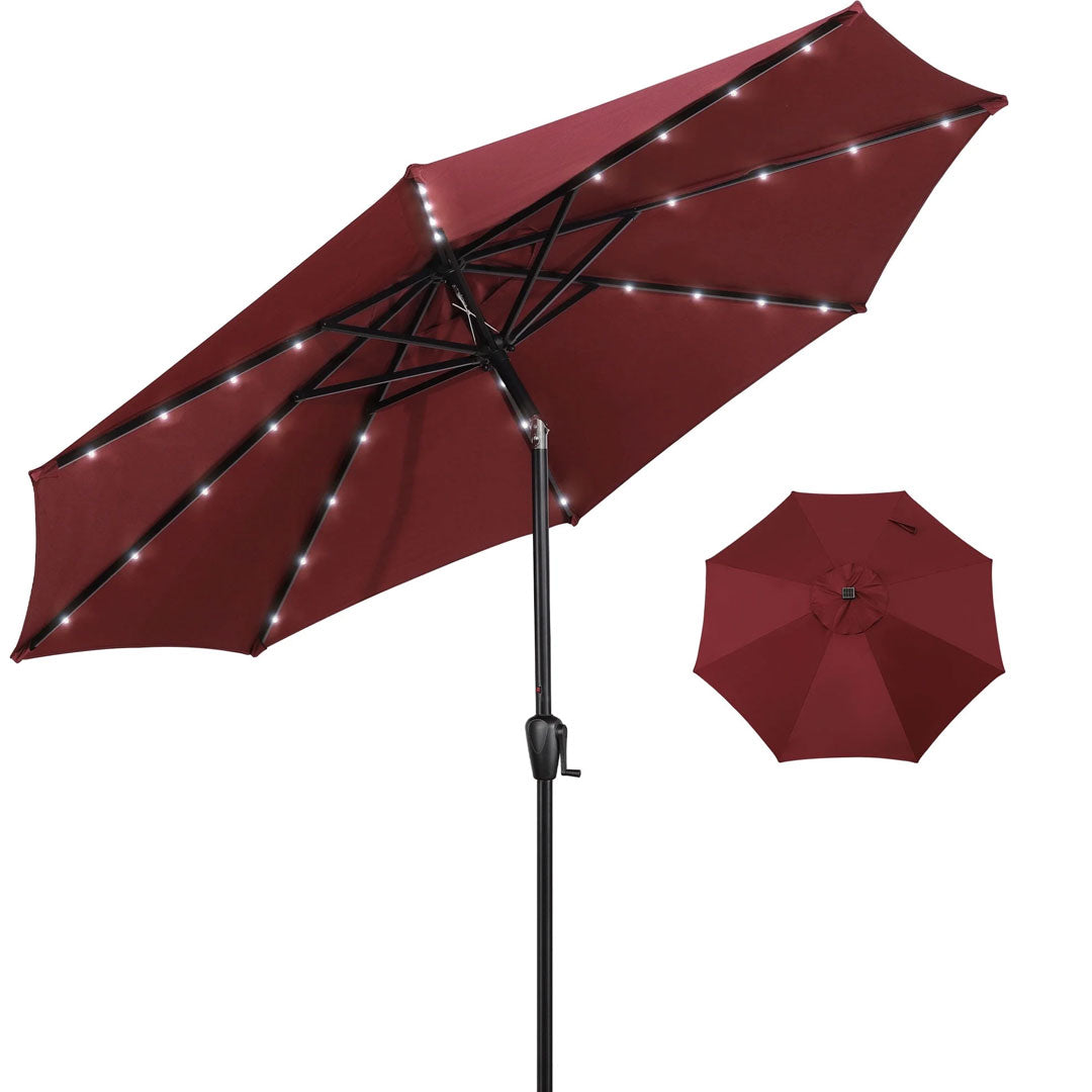 SunRay 9ft Patio Umbrella with Solar Lights