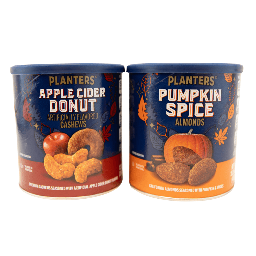 Planter's Pumpkin Spice Almonds 15.25oz or Apple Cider Donut Cashews 12.05oz-BEST BY IN DESCRIPTION