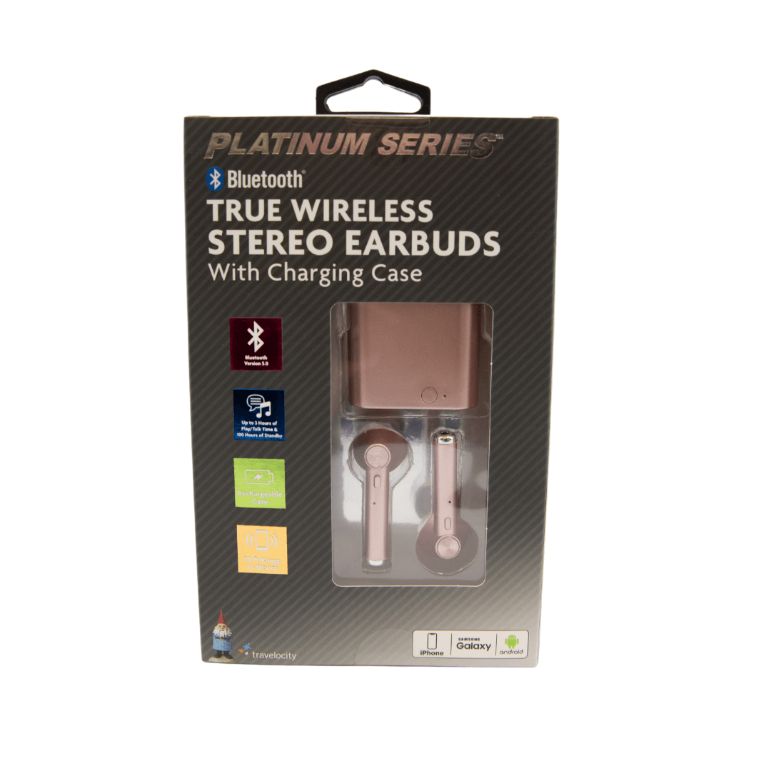 Platinum Series Wireless Stereo Earbuds Bluetooth White or Pink
