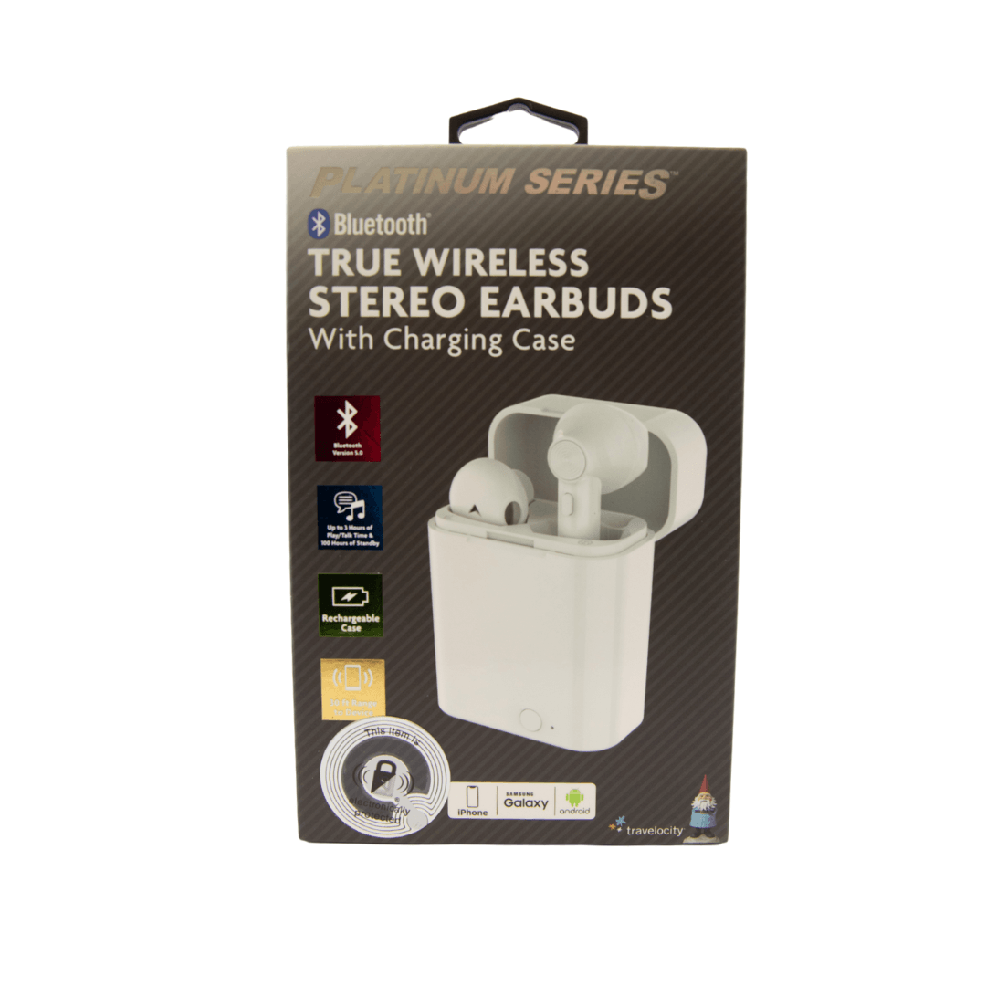 Platinum Series Wireless Stereo Earbuds Bluetooth White or Pink