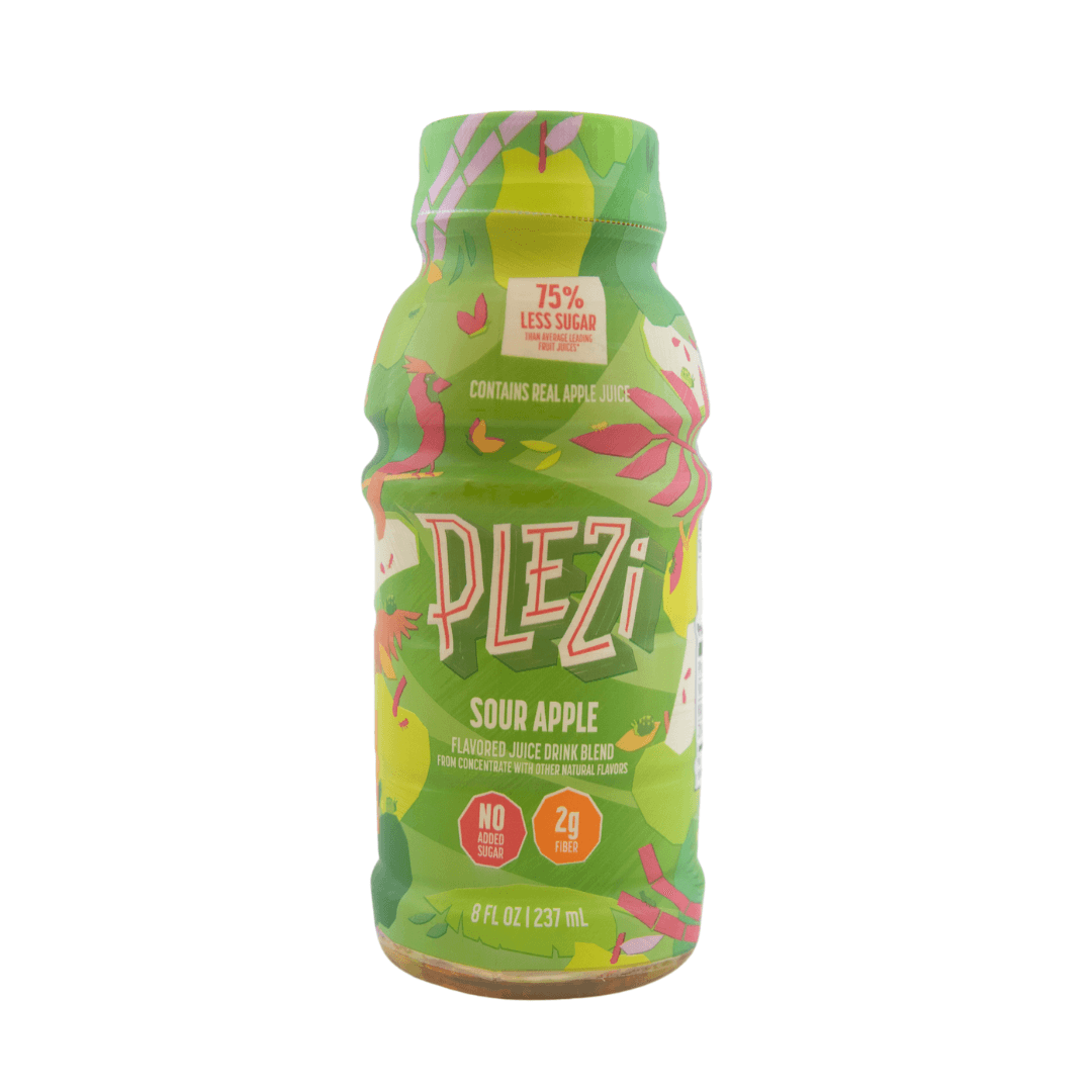 Plezi Sour Apple Juice 8oz, 4 Count-BEST BY 05/21/24