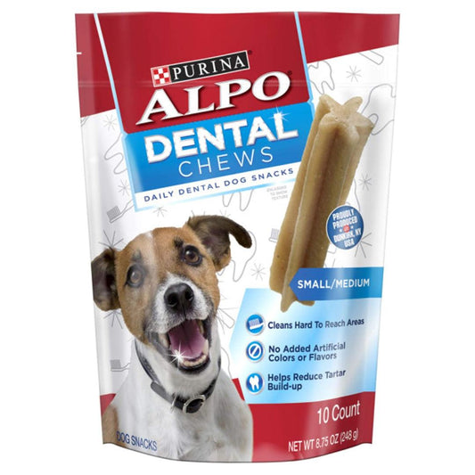 Purina Alpo Dental Chews 10 Count-BEST BY 07/30/24