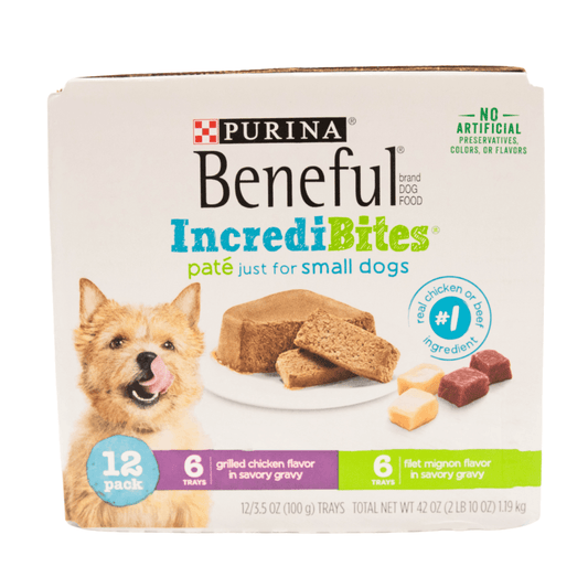 Purina Beneful IncrediBites Wet Dog Food for Small Dogs 12 Count-BEST BY 12/31/24