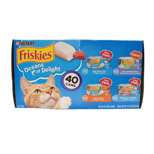 Purina Friskies Assorted Cat Food Oceans Of Delight 40 Count-BEST BY 10/31/25