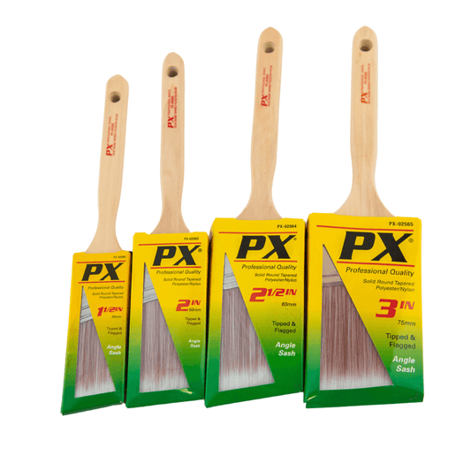 PX Pro Professional Quality Angled Paint Brush, Variety of Sizes