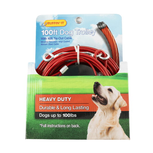 Ruffin It 100ft Dog Trolly with 10ft Tie Out Cable