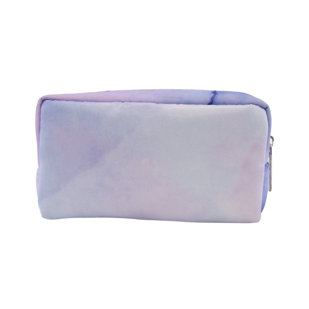 Scunci Small Print Pink and Blue Cosmetic Bag 3" x 6"