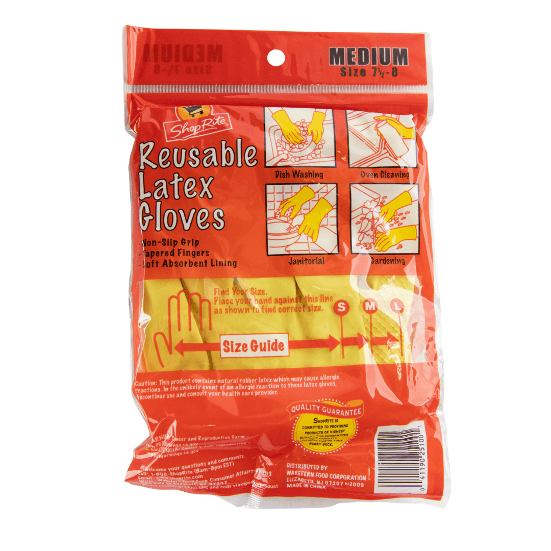 ShopRite Reusable Medium Latex Gloves For Cleaning