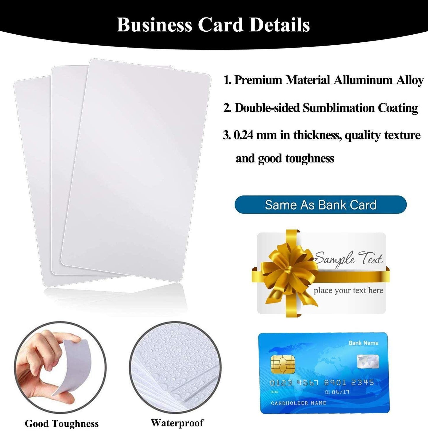 Sublimation Metal Business Cards-100 Count