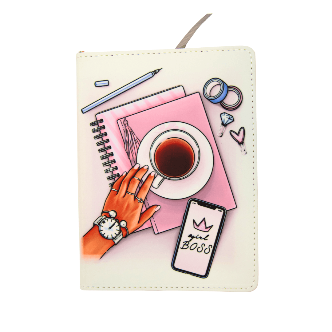 Sublimation PU Leather White Mini Journal Size A6