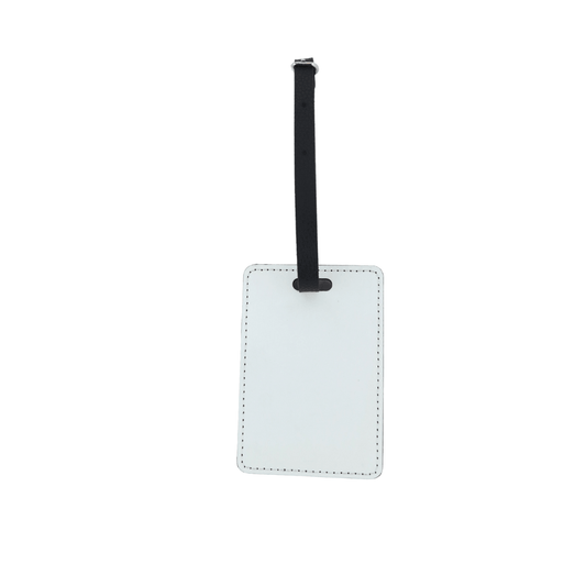Sublimation White PU Leather Luggage Tag with Strap