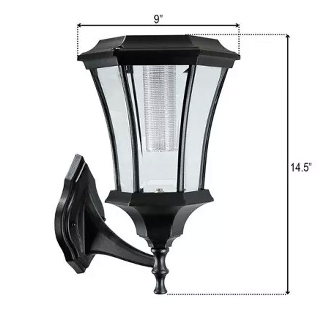 SunRay Martens Wall Mount Solar Lantern- Black